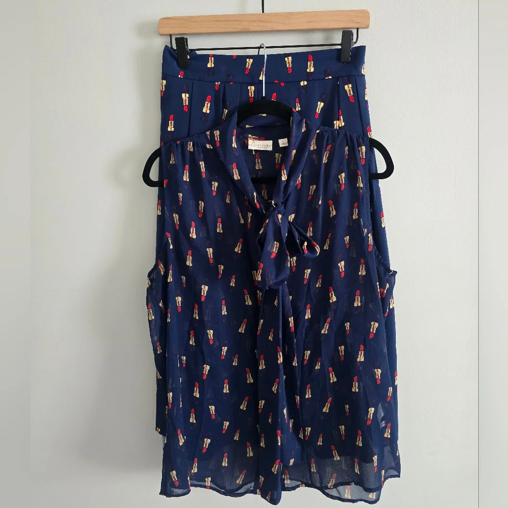 Eva Mendez NY And Company Navy Lipstick Skirt And Top Set - Picture 2 of 9